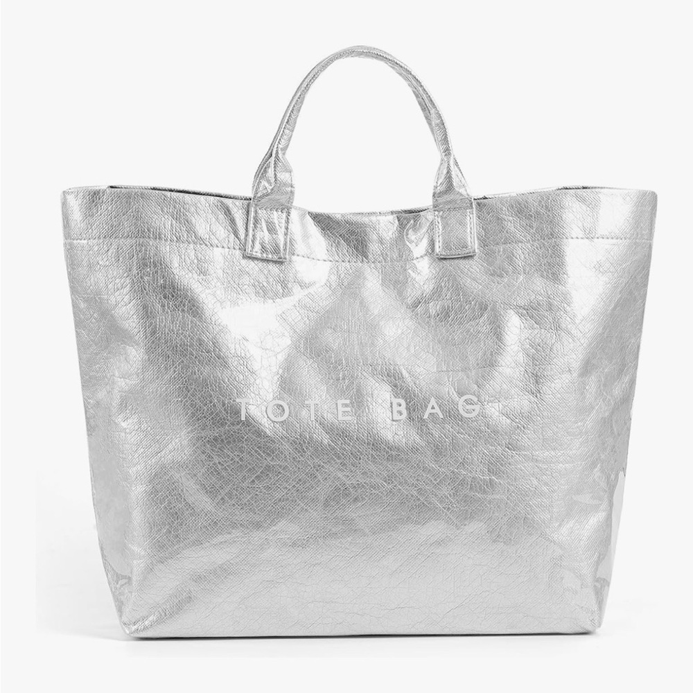 Metallic tote bag
